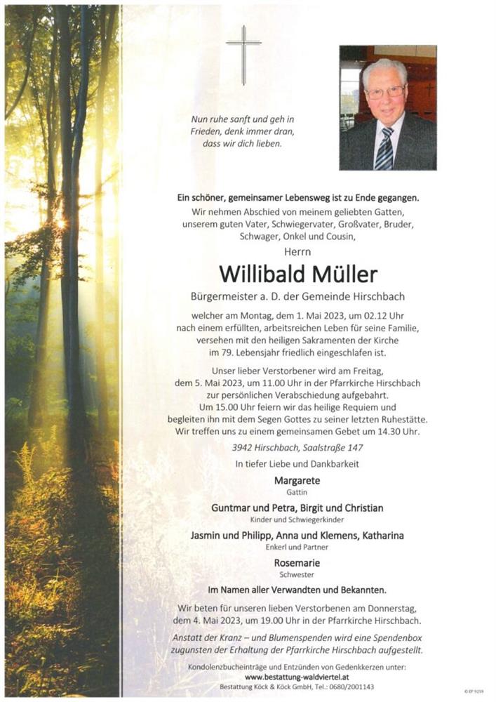 Willibald Müller, Bürgermeister a.D.